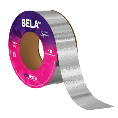 Fita Metalizada Texturizada Silver